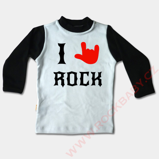 Detské tričko dlhý rukáv - I love Rock 2