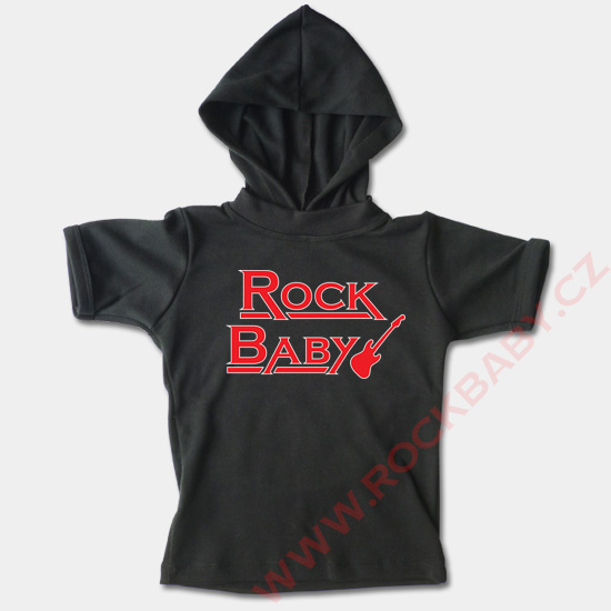 Dětské tričko s kapucí, krátký rukáv - Rock Baby 2