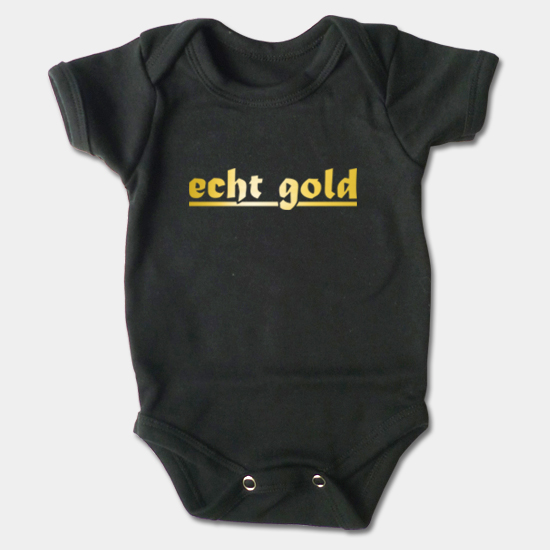 Dojčenské body krátky rukáv - Echt gold - zlatá potlač