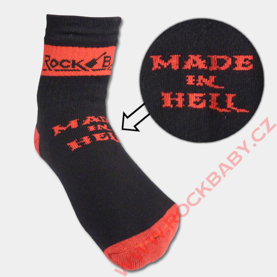 Detské ponožky - Maden in hell, čierne