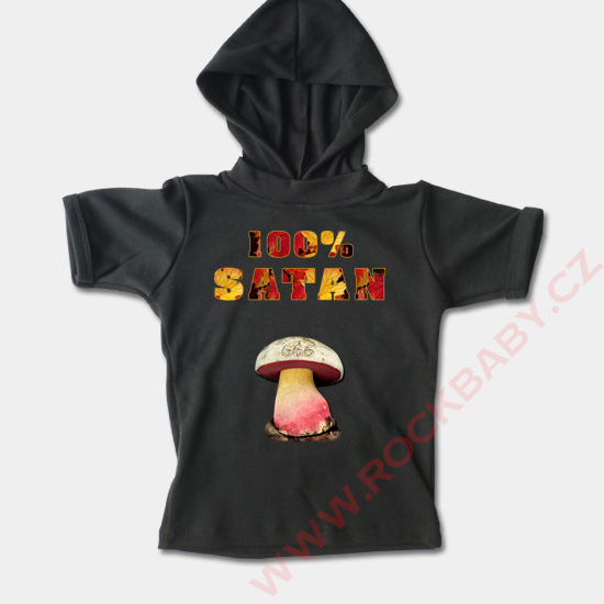 Detské tričko s kapucňou, krátky rukáv - 100% Satan