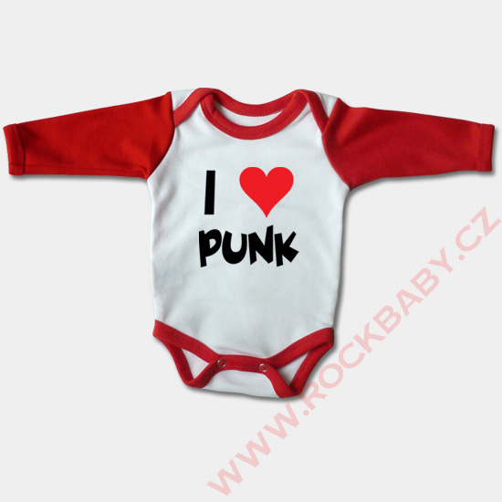 Kojenecké body dlouhý rukáv - I love Punk