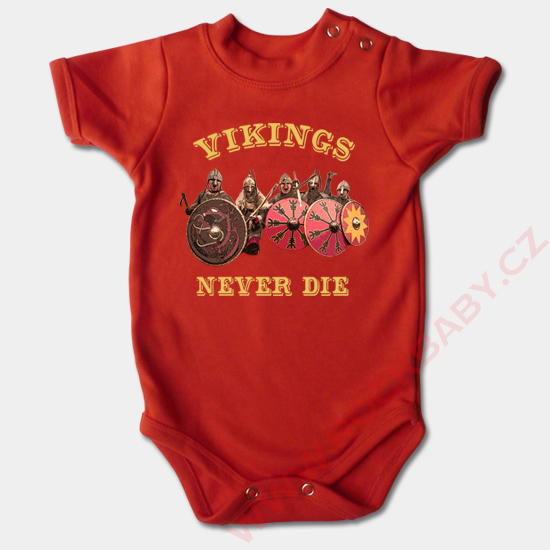 Dojčenské body krátký rukáv - Vikings Never Die