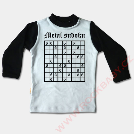 Detské tričko dlhý rukáv - Metal sudoku