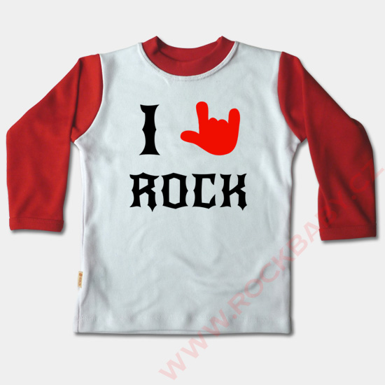 Detské tričko dlhý rukáv - I love Rock 2