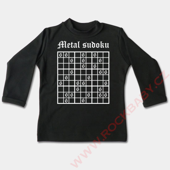 Detské tričko dlhý rukáv - Metal sudoku