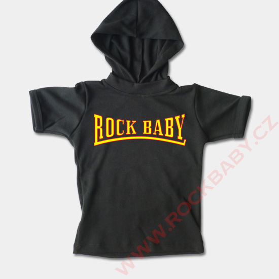 Detské tričko s kapucňou, krátky rukáv - Rock Baby