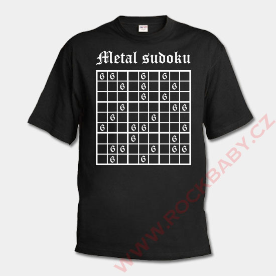 Pánske tričko - Metal sudoku