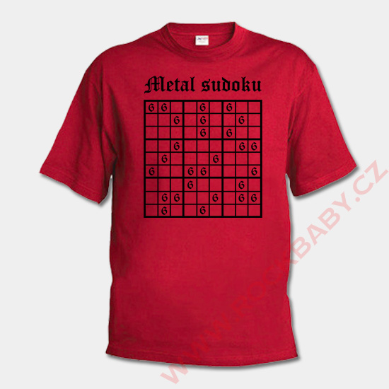 Pánské tričko - Metal sudoku