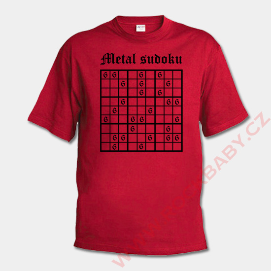 Pánske tričko - Metal sudoku