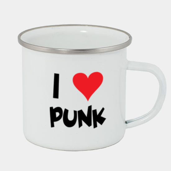 Plechový hrnček - I love punk