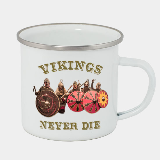 plechový hrnček - Vikings Never Die