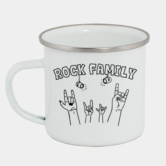 plechový hrnček - rock family