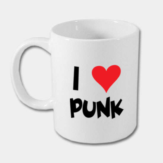 Keramický hrnček - i love punk