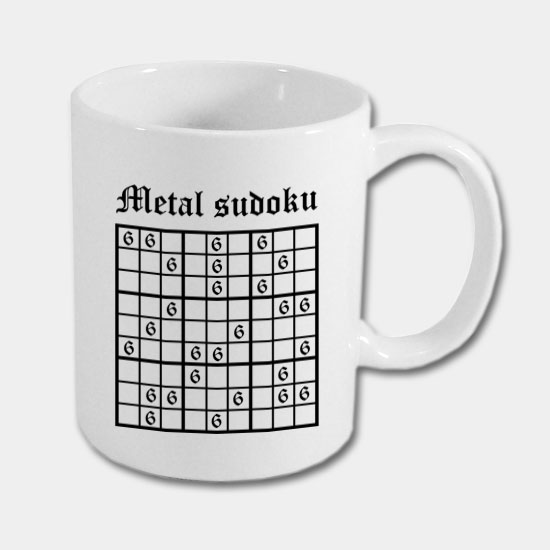 Keramický hrnček - metal sudoku