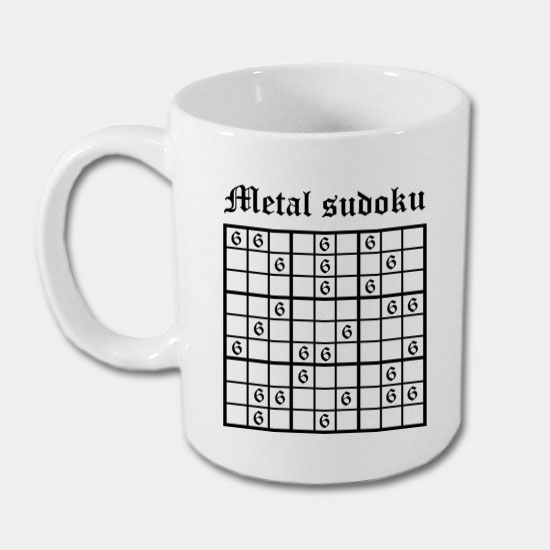 Keramický hrnček - metal sudoku