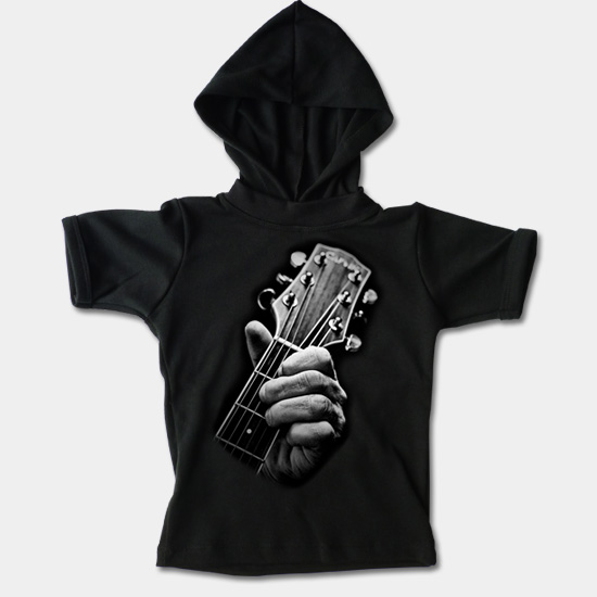 Dětské tričko s kapucí, krátký rukáv - Kytara