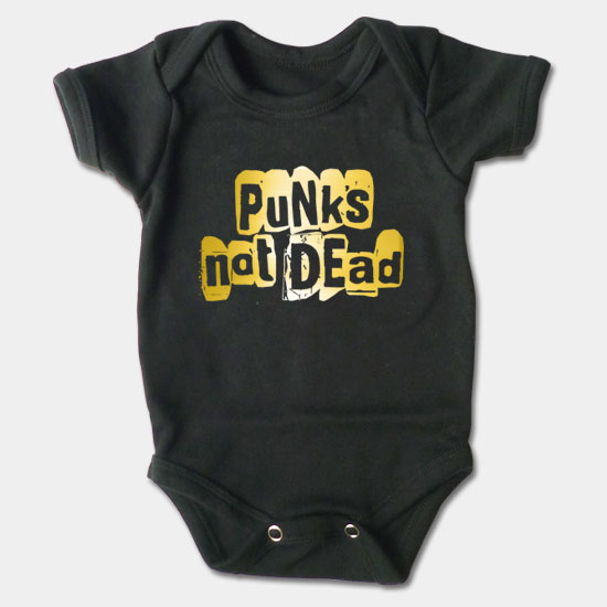 Dojčenské body krátky rukáv - Punks not dead - zla