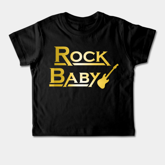 Dětské tričko krátký rukáv - Rock Baby 2 - zlatý p