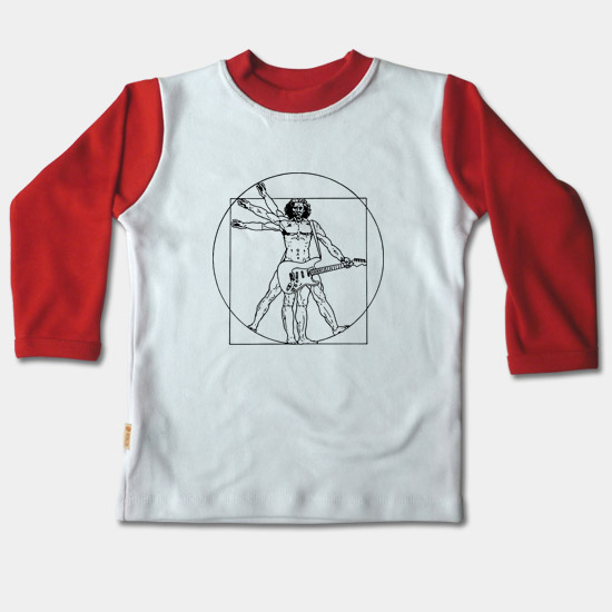 Dětské tričko dlouhý rukáv - Vitruviánský muž s ky