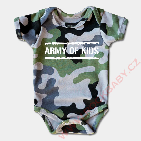 Dojčenské body krátký rukáv - Army of Kids, vel. 68