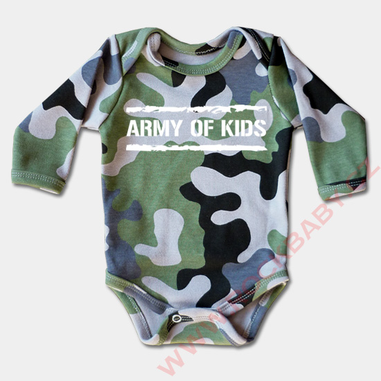 Kojenecké body dlouhý rukáv - Army of Kids