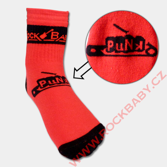 Dětské ponožky - Punk špendlík, červené