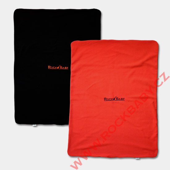 Dětská deka s výšivkou - Rock Baby (červená/černá)