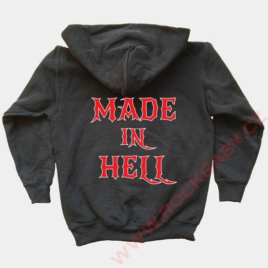 Dětská mikina s kapucí na zip - Made in hell