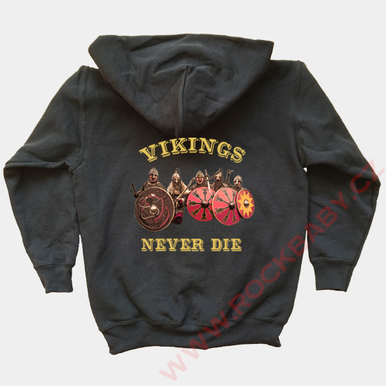 Detská mikina s kapucňou na zip - Vikings never di